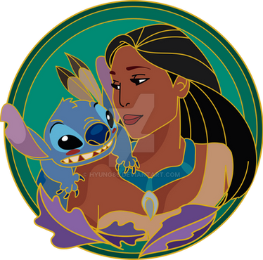 Disney Pin Art -  Pocahontas x Stitch