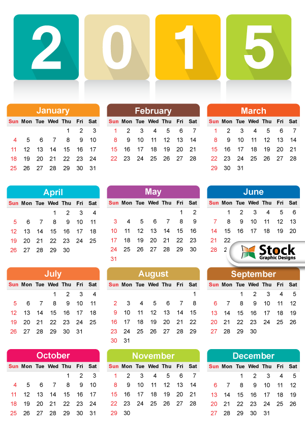 Free Colorful Calendar 15 Vector Template By Stockgraphicdesigns On Deviantart