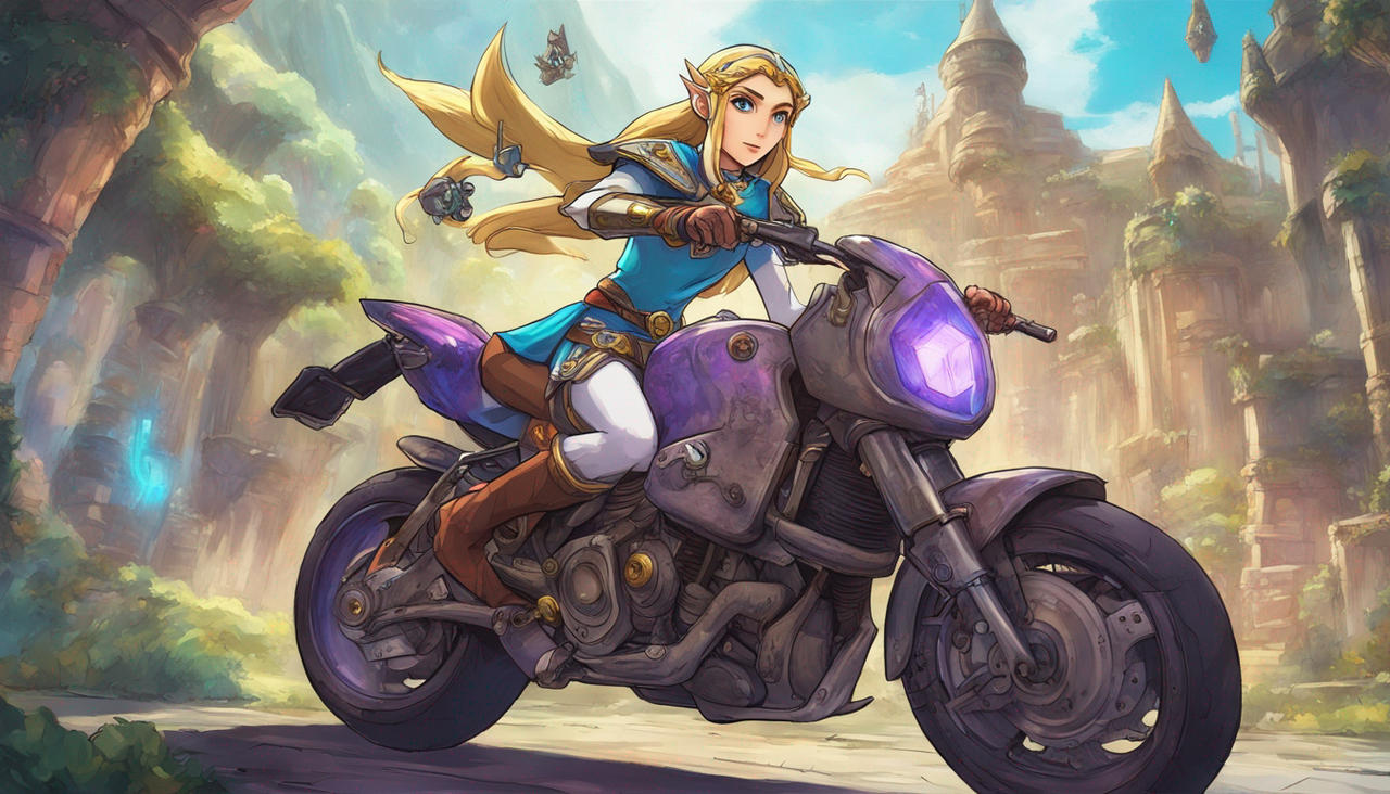Princess Riding Motorcycle Princess Zelda riding motorcycle by Reverbmetal on DeviantArt