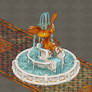 Pixel Phoenix Fountain Commission