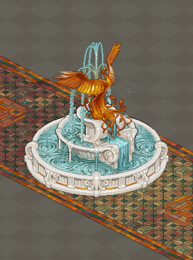 Pixel Phoenix Fountain Commission by AshKerins on DeviantArt