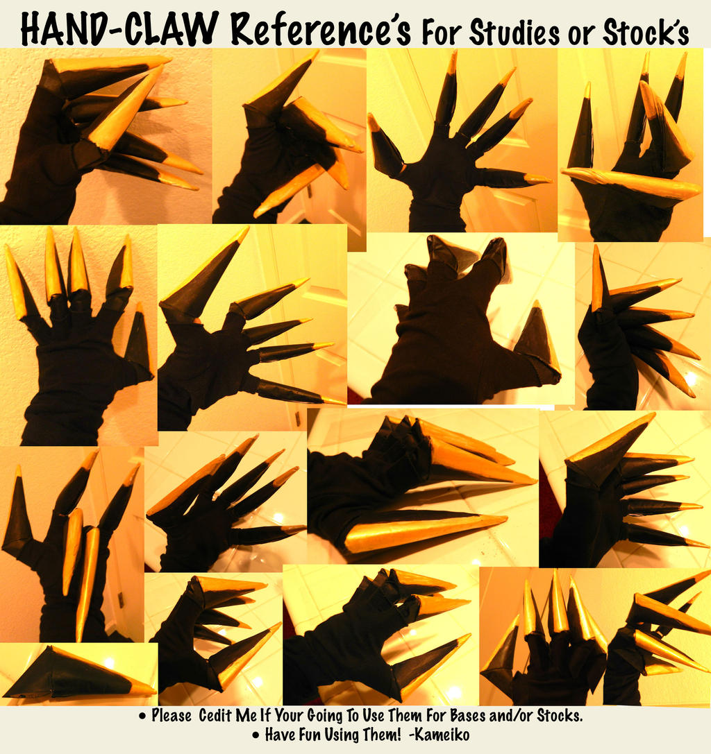 Hand Claw References for Both Studies and or Stock by kameiko on DeviantArt