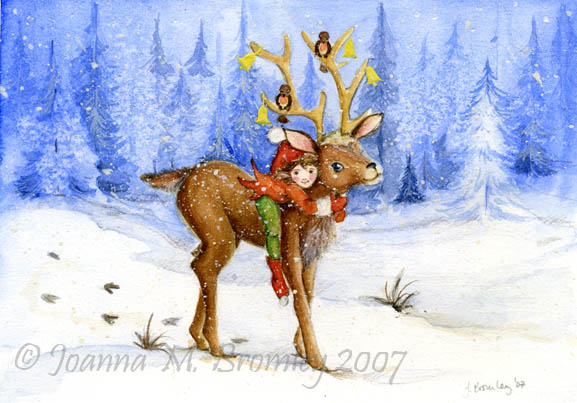 Winter Elf and Deer