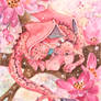 ACEO Pink Blossom Dragon