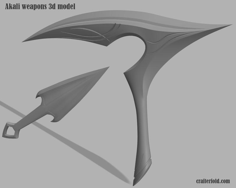Akali Base Model Akali weapons 3d model by CrafterFold on DeviantArt