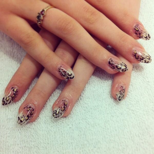 Leopard Almond Gel Nails by Kizuna-chan on DeviantArt