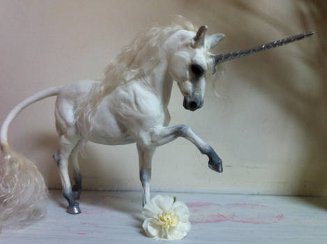 Silvery Unicorn Sculpture