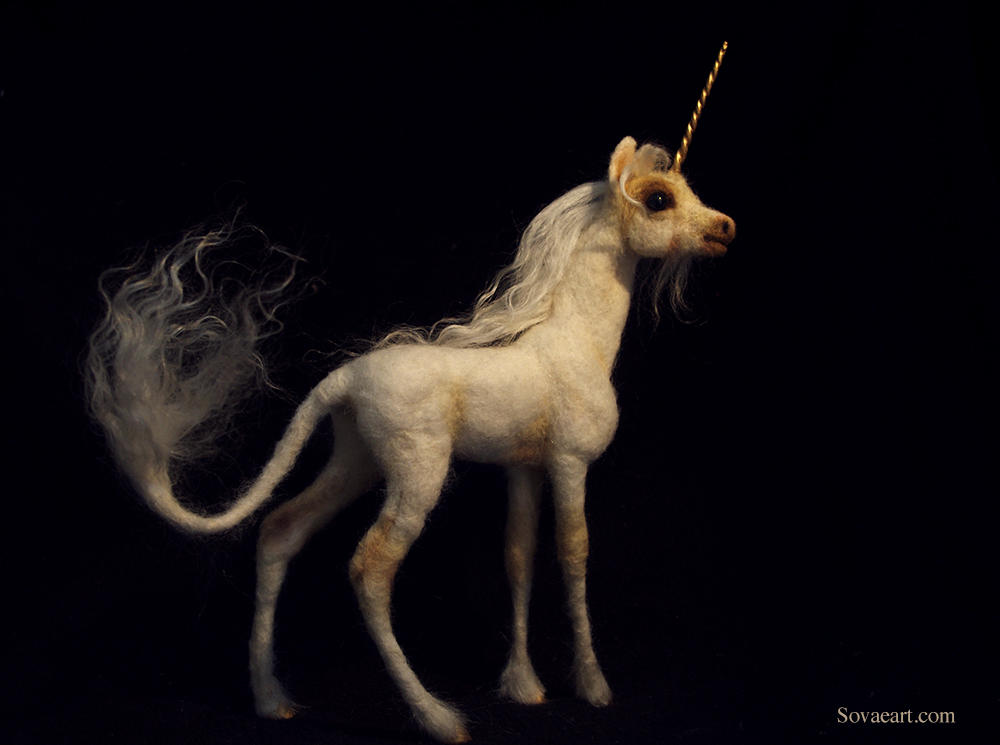 Needle Felted Unicorn by SovaeArt