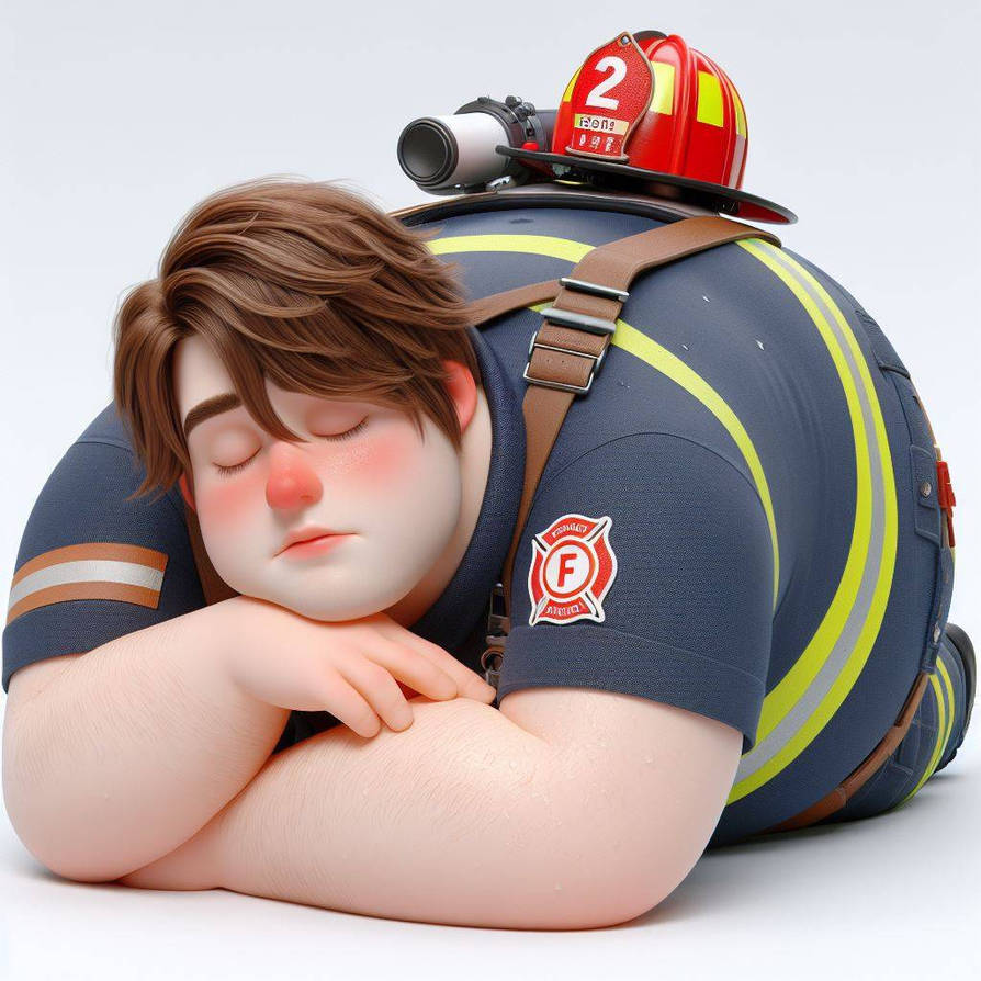 FAT FIREFIGHTER RESTING 2 by BuenaVanessa on DeviantArt FAT FIREFIGHTER RESTING 2 by BuenaVanessa on DeviantArt
