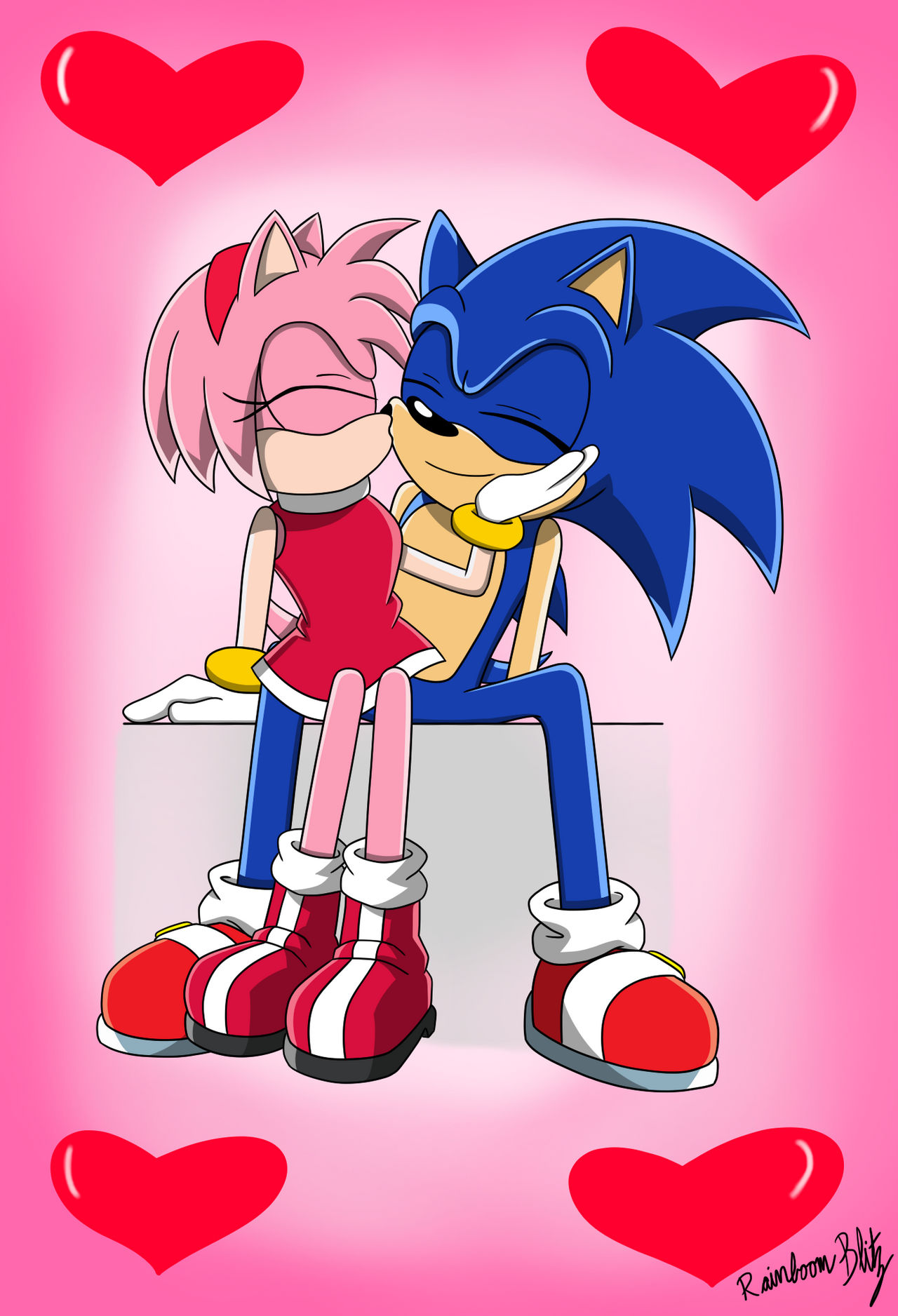 sonamy kiss (sonic x style, 2nd version, 2nd look) by