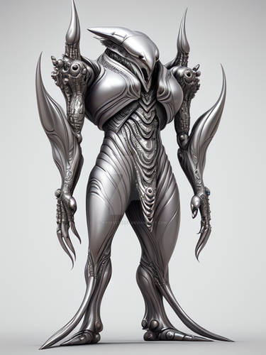 Alien 03-22  Statue Silver