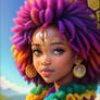 Afro 406801 Girl Colorful