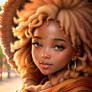 Afro 434841 Girl Warm Color Palette