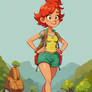 Cartoon 10287 Hiker Girl