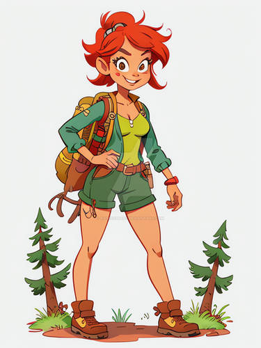 Cartoon 45103 Hiker Girl