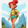 Cartoon 43541 Hiker Girl