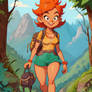 Cartoon 42307 Hiker Girl