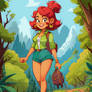 Cartoon 41073 Hiker Girl