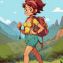 Cartoon 79726 Hiker Girl