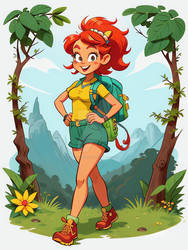 Cartoon 80960 Hiker Girl