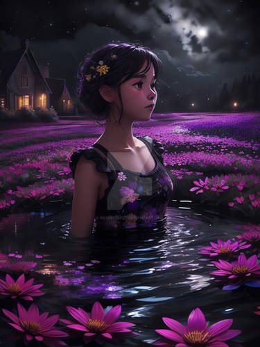 Water 75366 Flowers DarkViolet