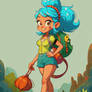 Cartoon 90994 Hiker Girl