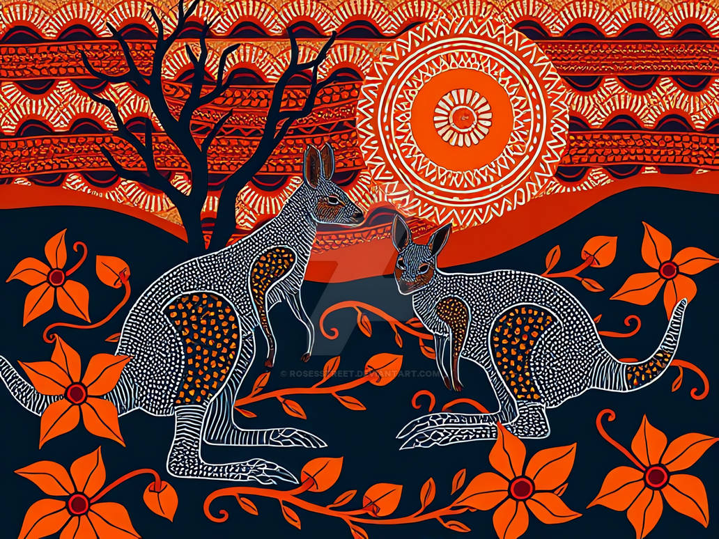 Aboriginal 627730 Art Kangaroos by RosesStreet on DeviantArt