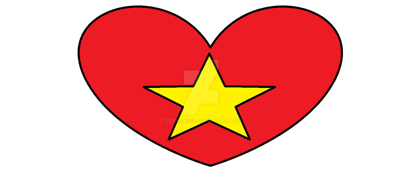 The Red Heart With Yellow Star In The Middle By Zutara1994 On