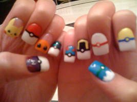 Pokemon and Pokeball Nails