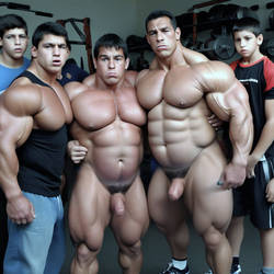 Dad, son and friends