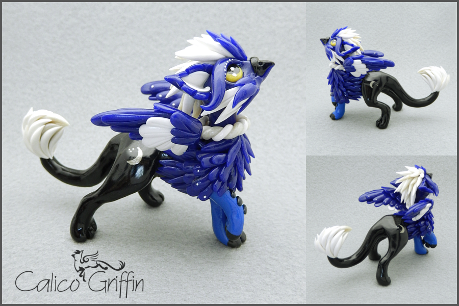 Lunaris - the moon griffin - polymer clay