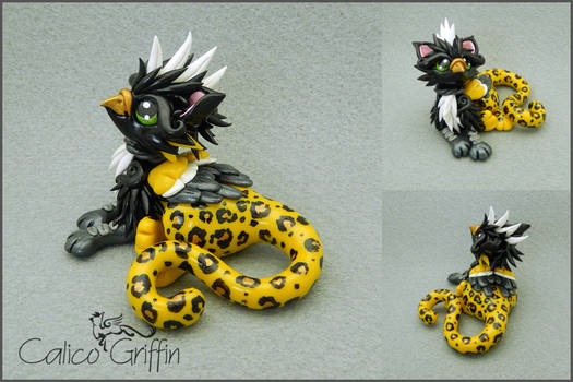 Shiba the Leopard Griffin - polymer clay by CalicoGriffin