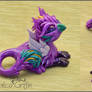 Purple Griffin - polymer clay figurine