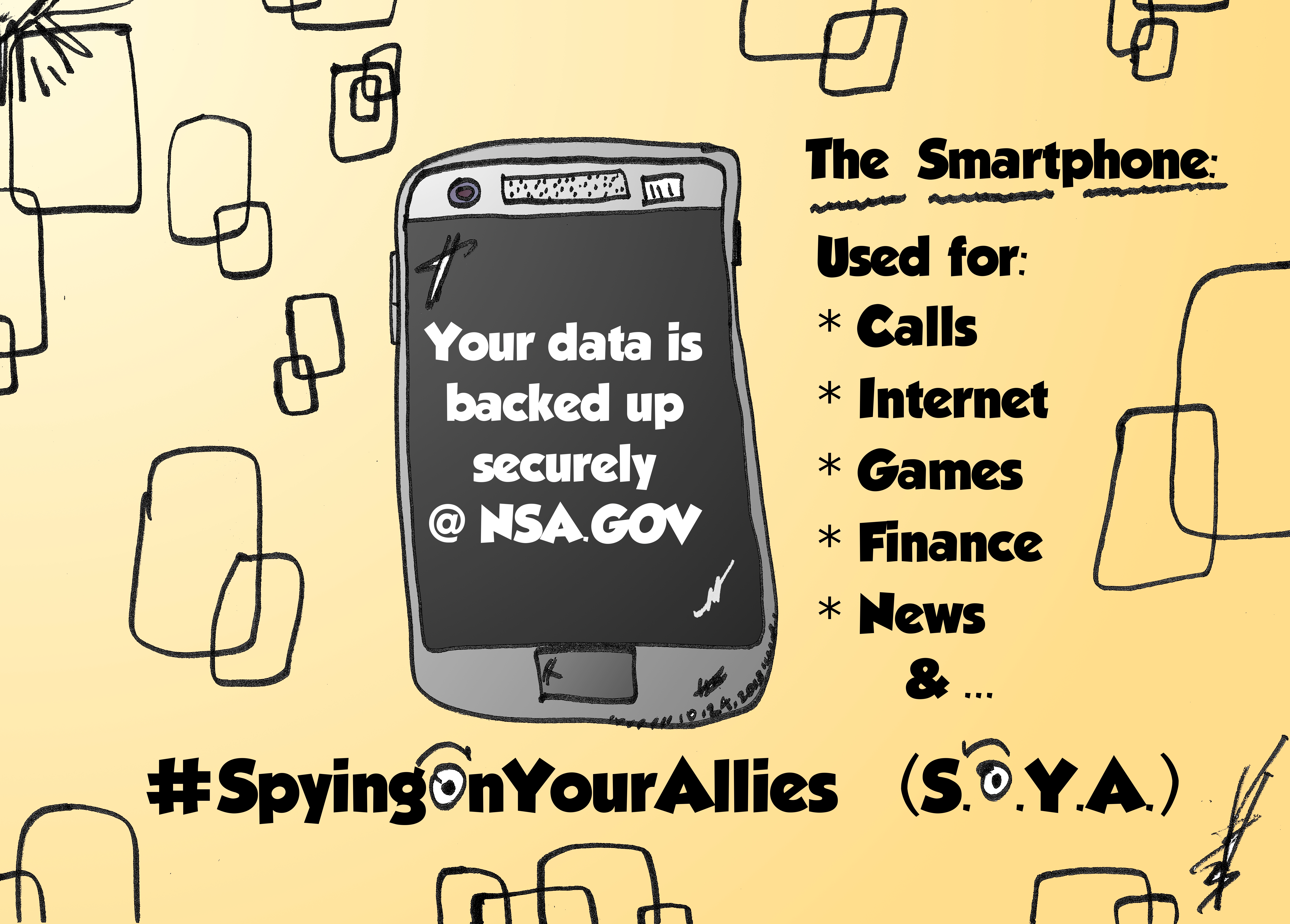 Smartphone Backups at the NSA caricature