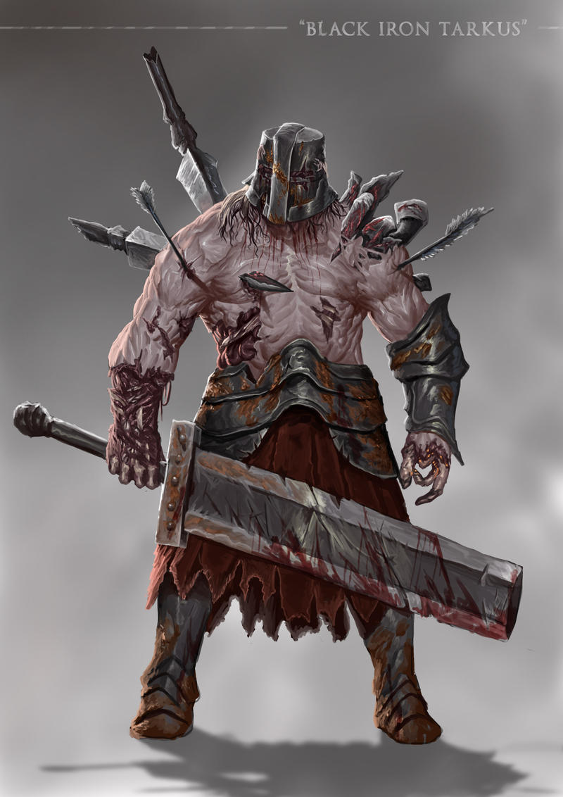 pix Iron Tarkus Art grimdark souls black iron tarkus by