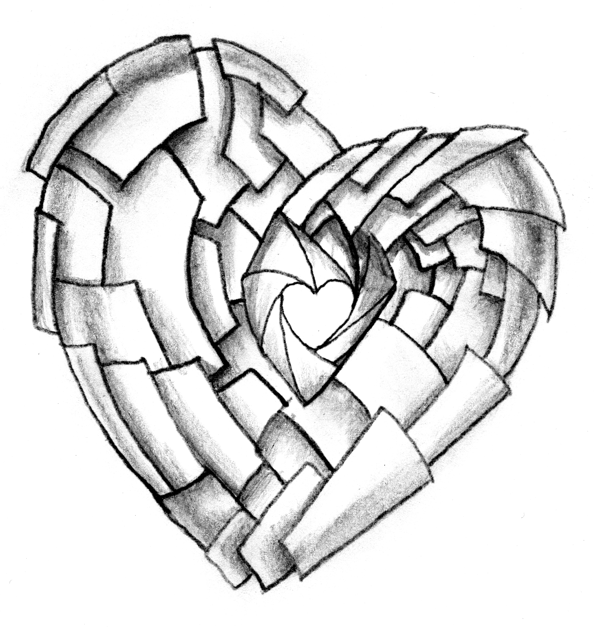 shuttering heart tattoo design