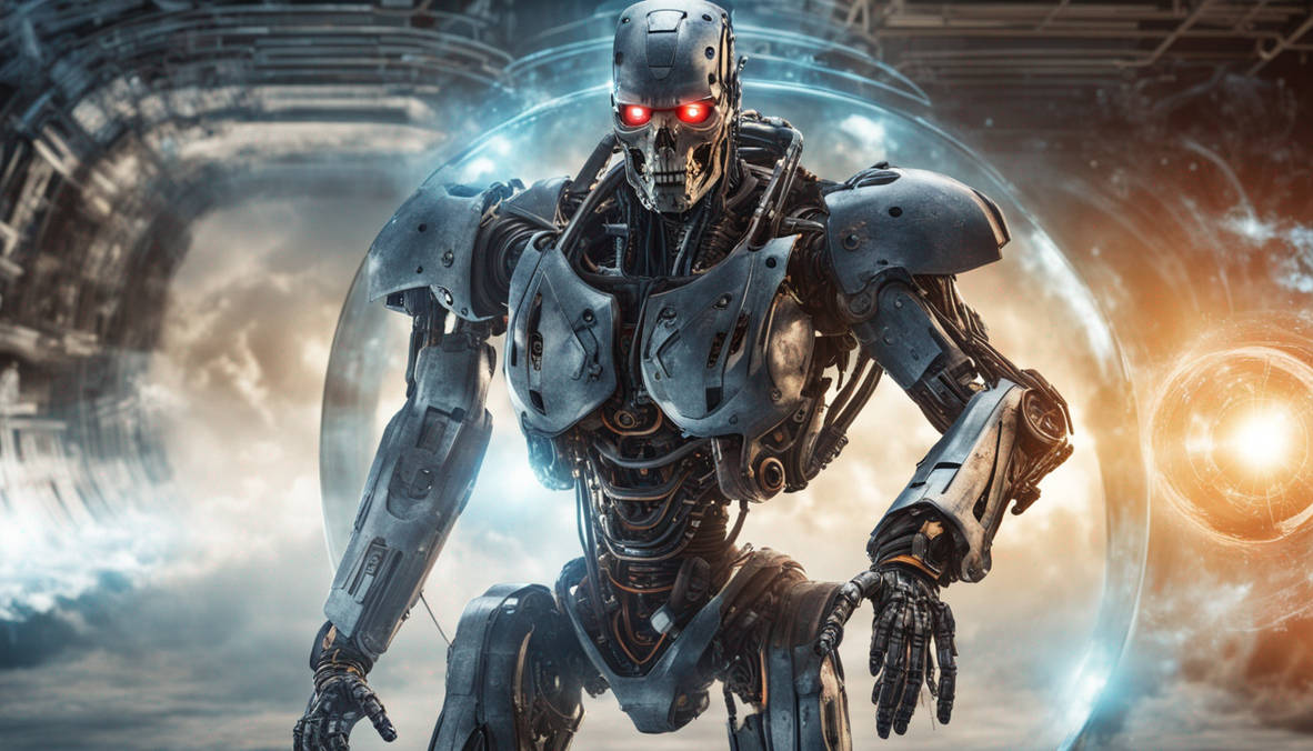 Terminator Robot Cyborg Coming Out Of A Time Porta by NeoGzus on DeviantArt