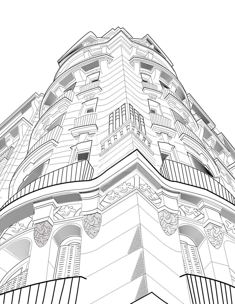Building - Line Drawing by tmerlino0328 on DeviantArt