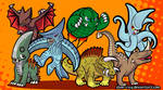 Gamera and foes by Silver-Ray