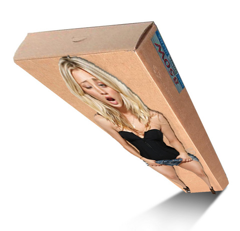 Kaley flat on a box