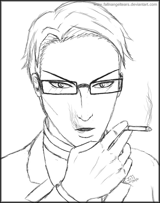 William Smoking Sketch