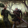 Witcher killing monsters