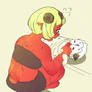 Eh? D-don't eat my finger, that's not tasty!