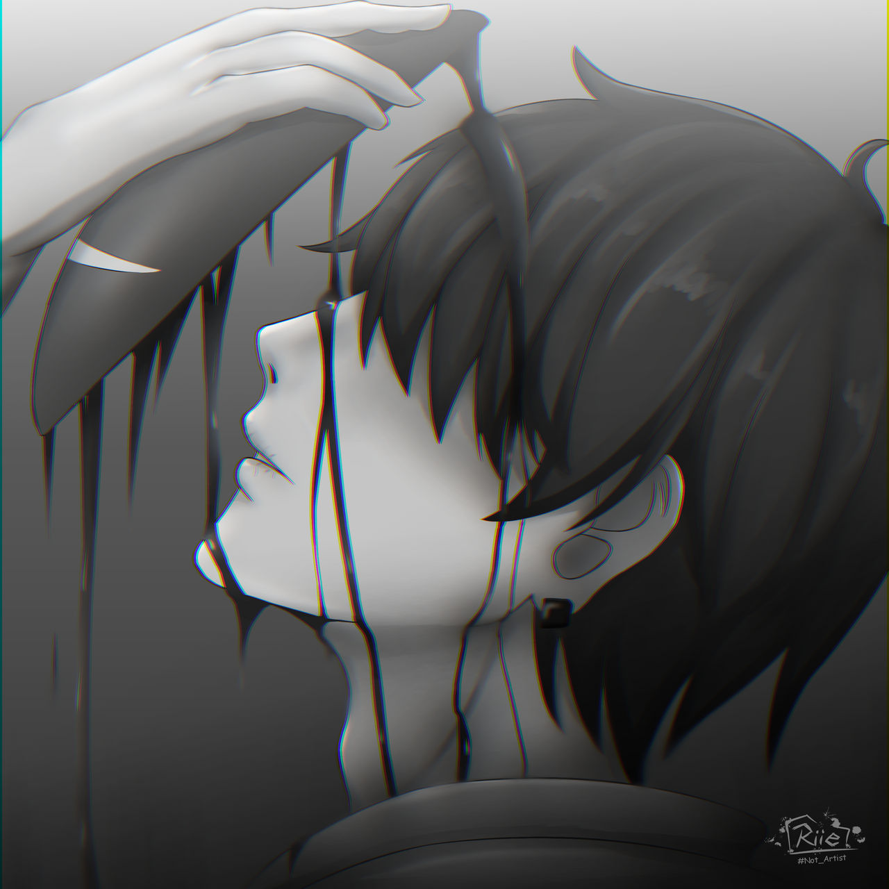 behind the smile | anime boy with a black hair by RiieArgyle on DeviantArt