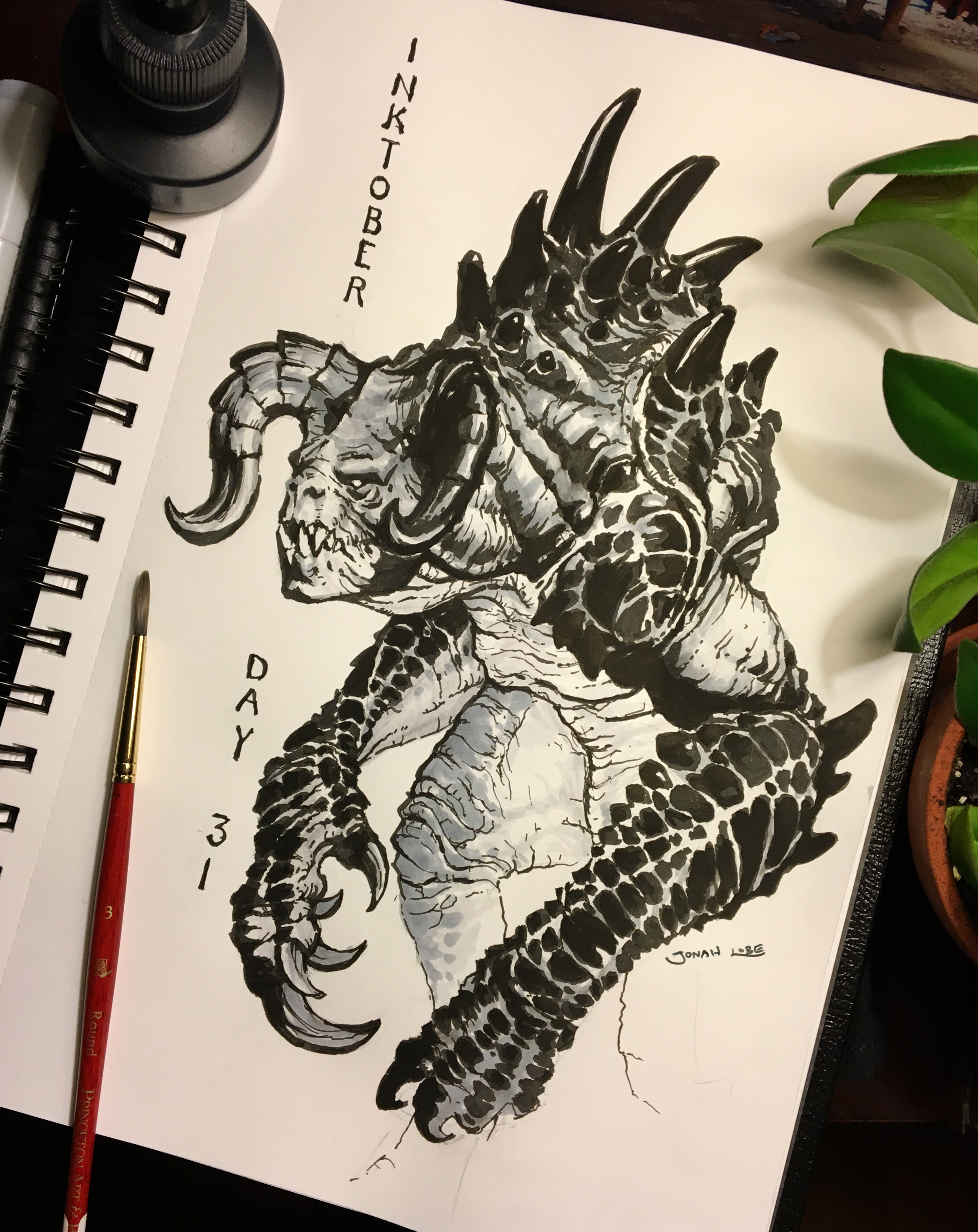 An Inktober Deathclaw