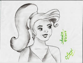 Ariel with a ponytail