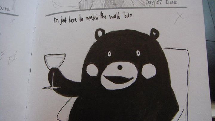 Kumamon: I'm just here to watch the world burn