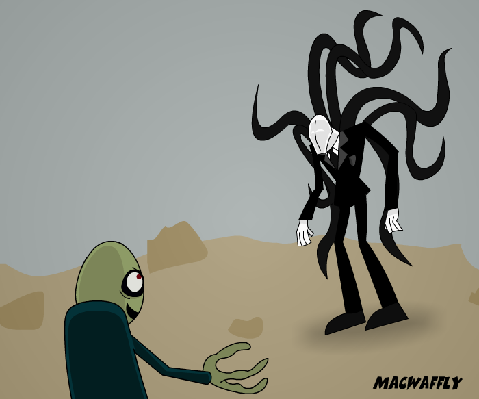 Slender Man Vs. Salad Fingers