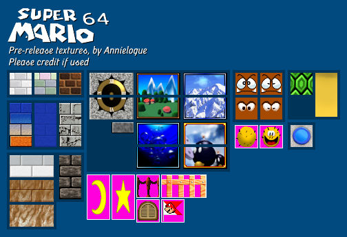 Super Mario 64 - Pre-release textures by GreenHat64 on DeviantArt