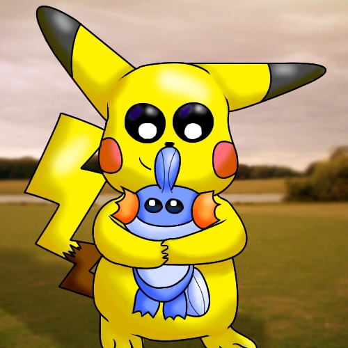 Pikachu with Mudkip